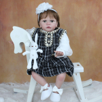 BZDOLL 60cm 3D-v&auml;rviga nahk Silikoonist Reborn Toddler Baby Doll M&auml;nguasjad T&uuml;drukutele Riidest kehale Realistlik nagu t&otilde;eline Princess Alive Kleit Bebe 60cm 3D-paint Skin Doll