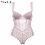 DKGEA White Bustier naiste kombinesoon Seksikas pitsist body Push Up aluspesu S roosa