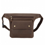 Crazy Horse Nahast Meeste Vintage Travel Fanny V&ouml;&ouml;rihma kott Pack Satchel Sling kott Disain telefoni Sigareti &uuml;mbris kott Isane pruun