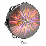 8-tolline puidust tamburiinist k&auml;sitrumm koos Double Row Jingles l&ouml;&ouml;kriistaga roosa