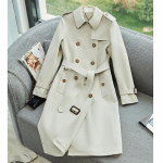 JAZZEVAR Naiste Casual Waist Fit Fashion Trench mantel valge
