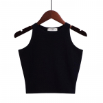 Moodsad uued naised Seksikas puuvillane Crop Top Crop Bustier Mitmev&auml;rviline Varrukateta K&auml;rbitud Blusas Vest Tank Top Camisole 14 v&auml;rvi XS must