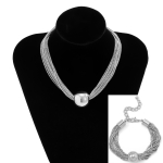 1 komplekt Gothic Twist paksu ketiga kaelakee naiste vintage suure palliga ripats kaelakee + k&auml;ev&otilde;ru h&otilde;be