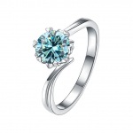Bague Ringen Real 1 CT D v&auml;rvi moissanite abielus&otilde;rmused naistele 925 Sterling Silver s&auml;delev kihluspeo ehted 5 sinine