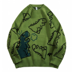 Mood Naiste Meeste Kootud Kampsun R&otilde;ivad Streetwear Dinosaurus Multikas Pullover S&auml;rgid &Uuml;legabariidilised Unisex Villased Kampsunid L