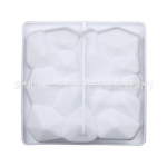 Square Rock Mousse Cake Silikoonvormi &Uuml;mmargune magustoiduvorm DIY valge