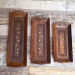 Puidust serveerimisalused Vaagnate komplekt 3 | K&auml;sitsi valmistatud | (14,3 x 6 x 2)