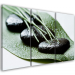 Kolmeosalise pildiga l&otilde;uenditr&uuml;kk Natura Zen Leaf Stones 60x40 roheline