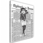 L&otilde;uendiprint Ajaleht Retro Hipster Rabbit 40x60 valge/must