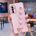 Fashion Love Heart K&auml;ev&otilde;ru kettkattega telefoni&uuml;mbris Samsung Galaxy A54 M13 A14 A04E 4G 5G kate Pehme silikooniga galvaniseeritud TPU taga&uuml;mbrised M13 5G tumeroheline v&auml;rv