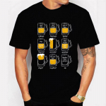 Meeste &uuml;lisuur T-s&auml;rk Happy Beer Print T-s&auml;rk Meeste Naiste Oversize T-s&auml;rgid Beer Graphics T-s&auml;rgid Topid Suures suuruses T-s&auml;rgid 4XL
