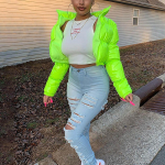 Tugev peegelt&otilde;mblukk Massiivne peegel-pu-nahast krae kardigan valge pardisulejope naistele XXL piparm&uuml;ndiroheline v&auml;rv