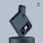 Luksuslik k&auml;erihm, tavalisest nahast kronstein Samsung Galaxy Z Flip 4 3 5g &uuml;mbris Kokkupandav p&otilde;rutuskindel kaitse tagakaane tarvik for Galaxy Z Flip 4 roheline