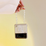 Luksuslik Korea Lesar Bow Love Heart k&auml;ev&otilde;ru kett&uuml;mbris Samsung Galaxy Z Flip 4 Z Flip3 Zflip 5g p&otilde;rutuskindel tagakaas Funda for Z Flip 3 (5G)