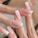 24 tk/komplekt Quick Nails puuder French Glitter False Nials kleebis Kantav veekindel manik&uuml;&uuml;r viimistletud k&uuml;&uuml;ned