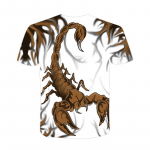 3D Scorpion Print Meeste Pullover T-s&auml;rk Horror Meeste O-kaelusega vabaaja mood l&uuml;hikeste varrukatega vintage isikup&auml;ra topp XXL