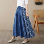 MOJTA naiste Korea versioon Kevadsuvi elastne v&ouml;&ouml;koht keskmise pikkusega seelik tr&uuml;kitud teksaseelik one size tumesinine v&auml;rv