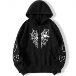 Rhinestone t&otilde;mblukuga &uuml;lisuur dressipluus Fall Goth kapuutsiga meeste naiste grunge kapuutsiga jakk T&auml;navar&otilde;ivad M