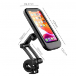 360 kraadi reguleeritav veekindel jalgrattatelefoni hoidik Universaalne jalgratta mootorratta juhtraua mobiiltelefoni tugi kinnitusklamber Car handle must