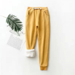 Cozyoutfit pikad p&uuml;ksid sportlikud naiste v&auml;rvi n&ouml;&ouml;riga pahkluu soojalt seotud tugevad p&uuml;ksid fliis 2XL kollane