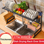 65/85cm 2-tasandiline k&ouml;&ouml;gin&otilde;ude kuivatusrest kraanikausi kohal roostevabast terasest n&otilde;udekuivatusrest. 65CM