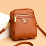 V&auml;ikeste gruppide naiste lihtne ja moodne &uuml;he &otilde;laga kott, lehmanahast telefonikott one size pruun