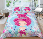 Pere voodipesu &Uuml;he kaheinimesevoodi t&auml;issuuruses merineitsi printsessi padjap&uuml;&uuml;r ja tekikate, mis sobivad t&uuml;drukute ja lastetoa kodukaunistamiseks UK Single 135x200cm