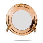 38,1 cm poleeritud messingist illuminaator klaasaknaga