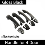 Volkswagen VW POLO MK6 AW BZ 2017~2023 jaoks l&auml;ikiv must uksek&auml;epideme katte kleebised trimmi auto kaitsekile tarvikud 4Handle No Keyhole black