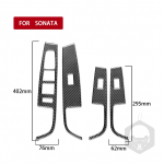 for Hyundai Sonata 2015 2016 2017 Car Window Lifter Switch Panel Decorative Cover Trim Sticker Decal Accessories Carbon Left hand drive
