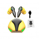 Juhtmeta k&otilde;rvaklapid KW02 laadimis&uuml;mbrisega, kahe režiimiga 40 ms madala latentsusega m&uuml;rasummutus HiFi stereoheli kollane