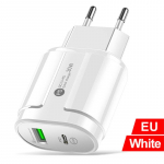 20W PD USB 5V 2A C laadija kahe pordiga seina kiirlaadimine C-t&uuml;&uuml;pi telefoniadapter iPhone 14 13 11 Pro iPad Huawei Xiaomi Samsung jaoks EU Plug
