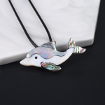 Naiste kaelakee Natural Shell kaelakee lillekujuline puuri ripats, nahast n&ouml;&ouml;r 2 mm v&otilde;lusid elegantsetele naistele, kes armastavad romantilist kingitust 60cm