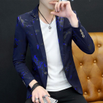 Meeste vabaaja bleiser Lilleprinteriga Slim Fit jakk Meeste Stiilne Meeste Riietus Suures Suuruses Kost&uuml;&uuml;m Mantel Meeste Bleiser Masculino L