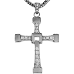 Film Cosplay 925 Sterling Silver Ehted Kiired ja vihased Dominic Toretto risti ripats kaelakee tasuta metallkarbiga meestele kingitused With 70CMSilverChain gray