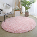 Punane vaip &uuml;mmargune pehme kohev vaip Soliidne mitmev&auml;rviline &uuml;mmargune diivanilaua vaip Palus lastetoa vaibad Shaggy m&auml;ngumatt Armas Diameter 100cm