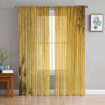 Bambusest Zen Hiina stiilis l&auml;bipaistvad kardinad Elutoa aken T&uuml;llkardinad Magamistoa K&ouml;&ouml;gi jaoks Kodukaunistus Voile kardinad W135 x H115cm x1