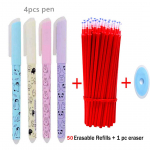 55 tk/komplekt Kawaii kustutatav geelpliiats pastapliiatsid 0,5 mm t&auml;itevarras pestav k&auml;epide Kirjatarbed kooli kirjutustarbed 55pcs red