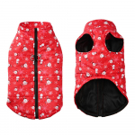 Koera j&otilde;ulumantel Veekindel talvesooja koerte riided v&auml;ikestele ja keskmistele suurtele koertele lemmikloomadele k&uuml;lma ilmaga kost&uuml;&uuml;mijope Prantsuse buldogi tuulekindel lume&uuml;likond M punane