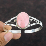 Roosa Opaal V&auml;&auml;riskivi K&auml;ev&otilde;ru 925 Sterling H&otilde;be K&auml;ev&otilde;ru Reguleeritav K&auml;ev&otilde;ru K&auml;sitsi Valmistatud Stiilne K&auml;ev&otilde;ru Kingitus Emale H&otilde;beehted