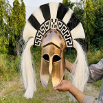 Korintose kiiver Rooma ristis&otilde;dija Korintose s&otilde;dalane keskaegne r&uuml;&uuml;tlisoomuskiiver terve n&auml;oga Plume Cosplay kiivriga j&otilde;ulukink