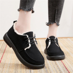 Naiste kunstnahast jalatsikingad sooja fliisvoodriga Naiste suletud tagajalatsid libisemiskindla siseruumides kasutatavate v&auml;listingimustes kasutatavate kummitallaga lameda platvormiga kingad 36