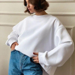 S&uuml;gisesed lahtised soojad fliisist pulloverid naiste kapuutsid Moodsad &Uuml;markaelus Suure kapuutsiga naiste talvised t&auml;ispuuvillast kampsunid 29676 M valge