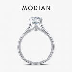 Modian 925 h&otilde;bedane trendikas kroon 5A tsirkooniumoksiidist s&otilde;rmus naistele Wedding Statement s&otilde;rmes&otilde;rmused peened ehted, kingitus 5 h&otilde;be