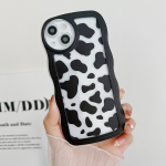 L&auml;bipaistev Wave Edge v&auml;rvitud silikoon&uuml;mbris iPhone 15 14 13 11 Xiaomi Redmi Note 10 11 12 Samsung A54 A34 A24 Funda Black Zebra Spot Stripe Cover jaoks Infinix Hot 10 (X682)