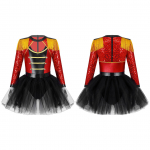 Lapsed, t&uuml;drukud, litrid Tutu, balletitantsu kleit, pikkade varrukatega tsirkuseringmeistri kost&uuml;&uuml;mid, Halloweeni cosplay karnevali etendus 5-6 Years punane