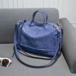 Yogodlns PU nahast k&auml;ekott naistele Luksuslik mood &otilde;lakott Naiste kott Vintage Trend Suure mahutavusega Crossbody Bostoni kott 33x13x23cm sinine