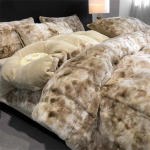 Winter Milk Velvet neljaosaline komplekt Rabbit Plush paksendatud korallsametist linad ja tekikatted flanellist voodipesu 1.5m four-piece set