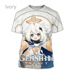 Suvine Genshin Impact 3D prindiga T-s&auml;rk Meeste ja naiste Anime s&auml;rgid Vabaajamood Lahedad &uuml;mara kaelusega l&uuml;hikeste varrukatega s&auml;rk XXS