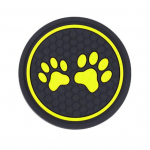 Auto &uuml;mmargune veealuste koerte pudel silikoonprinteriga k&auml;patopsihoidja libisemisvastane kuulmiskindel silikoontass valge